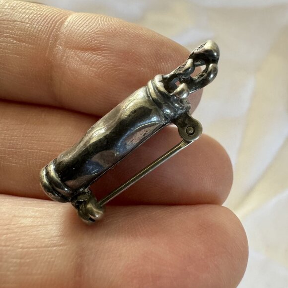 Solid Sterling Silver 925 Three Dimensional Golf Club Bag Brooch Size 1'' Length - Picture 3 of 11